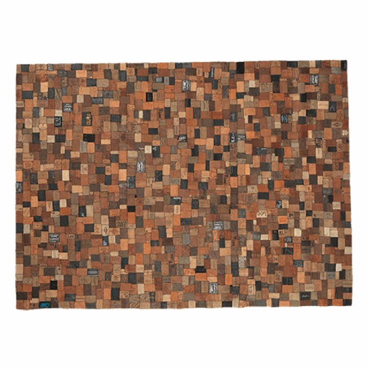 Matta 'Orlando' - Återvunnet Läder Multi 240x280cm