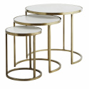 Soffbord 3set - Mässing/Glas