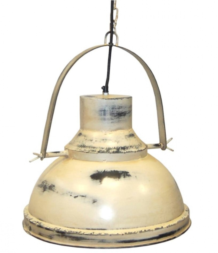 Factorylampa Vintage - Patinerad vit