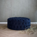 Puff \'Chesterfield\' Runt 100cm - Blå