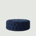 Puff \'Chesterfield\' Runt 100cm - Blå