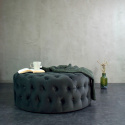 Puff \'Chesterfield\' Runt 100cm - Grå