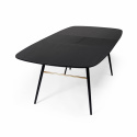 Matbord med tilläggsskiva \'Dawn\' 180-230x105cm - Svart 
