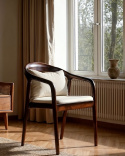 Karmstol \'Aspa\' - Mörkbrun/Beige