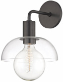 Vägglampa \'Glass Shade\' - Svart