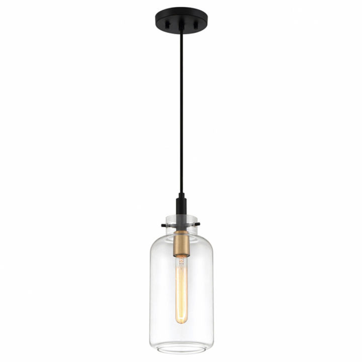 Taklampa 'Chablis' - Glas/Mässing/Svart