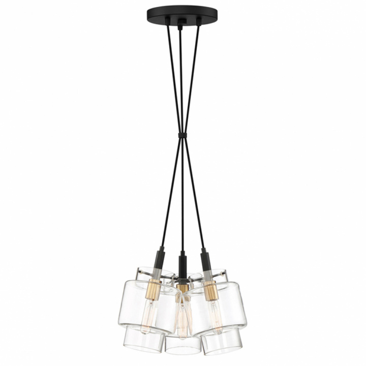 Taklampa 'Chablis Lights Cross' X3 - Glas/Mssing/Svart