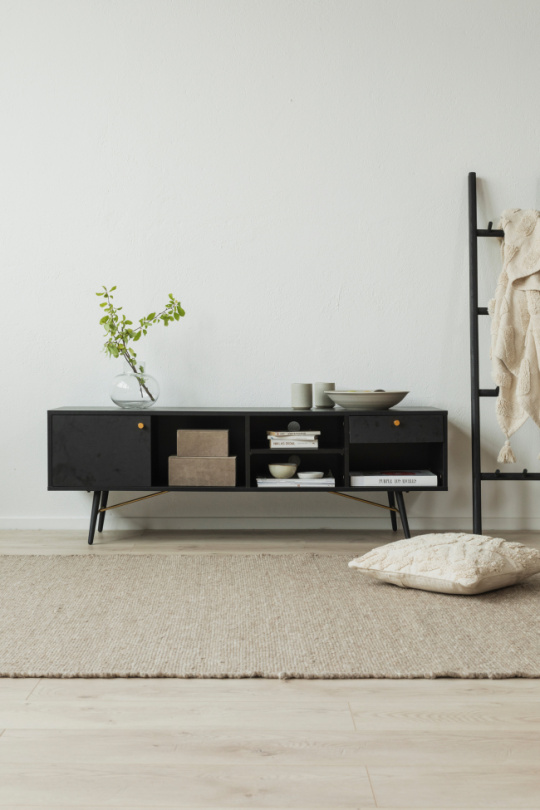 TV-bnk \'Lux\' - Svart/Mssing
