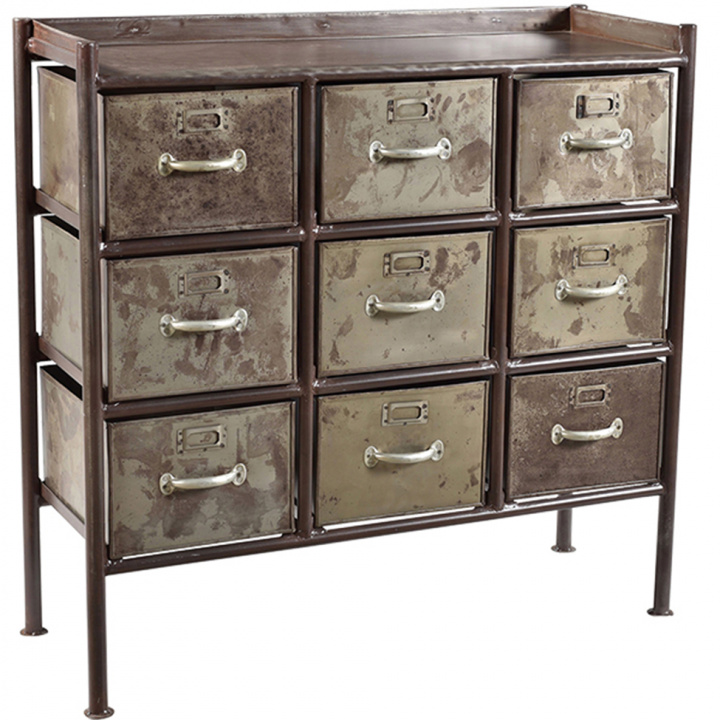 Skåp med 9 lådor 'Saga' - Vintage/Patina