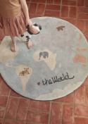 Rund matta \'The World\' - Blå