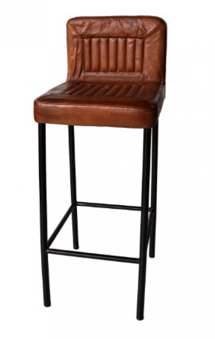 Barpall - Läder/Metall - Trademark Living