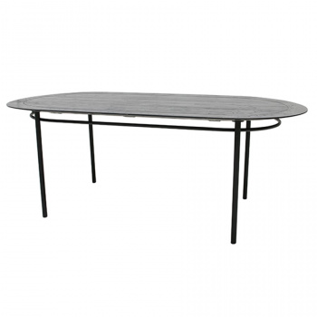 Ovalt matbord - Svart 200x100