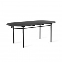 Ovalt matbord - Svart 200x100