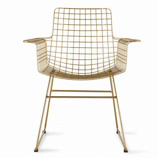 Stol \'Wire\' - Armstd/Guld
