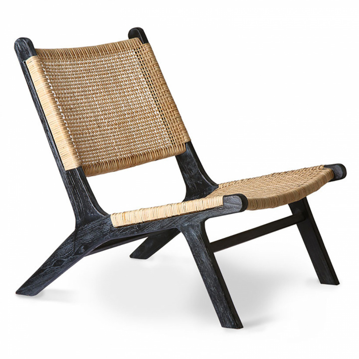 Loungestol 'Webbing' - Natur/Svart