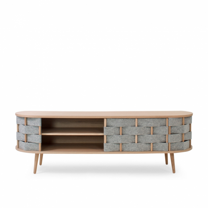 TV-bänk 'Felt' 160cm - Natur/Grå