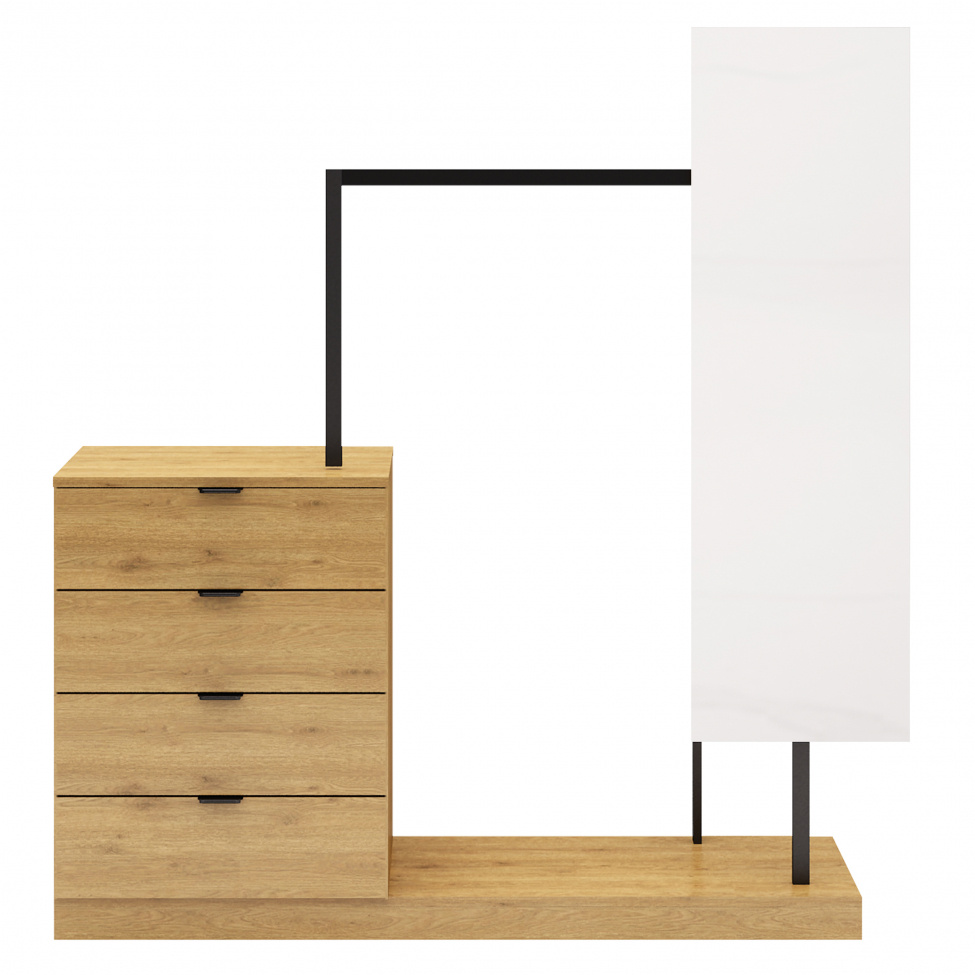 Kldhngare \'Nova\' 4 ldor/spegel - Ek/Svart