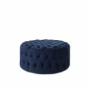 Puff \'Chesterfield\' Runt 85cm - Blå