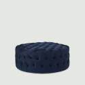 Puff \'Chesterfield\' Runt 85cm - Blå
