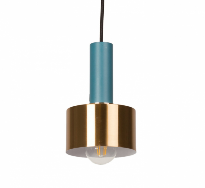 Taklampa \'Cylinder\' - Blå/Mässing i gruppen Belysning / Lampor / Taklampor hos Reforma (PL048-Blue)