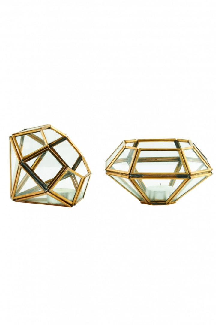 Ljusstake Diamond 2 st - Mässing i gruppen hos Reforma (Pm0383)