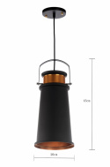 Taklampa \'Warrior\' L - Svart/Guld