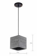 Taklampa \'Stone Cube\' - Cement