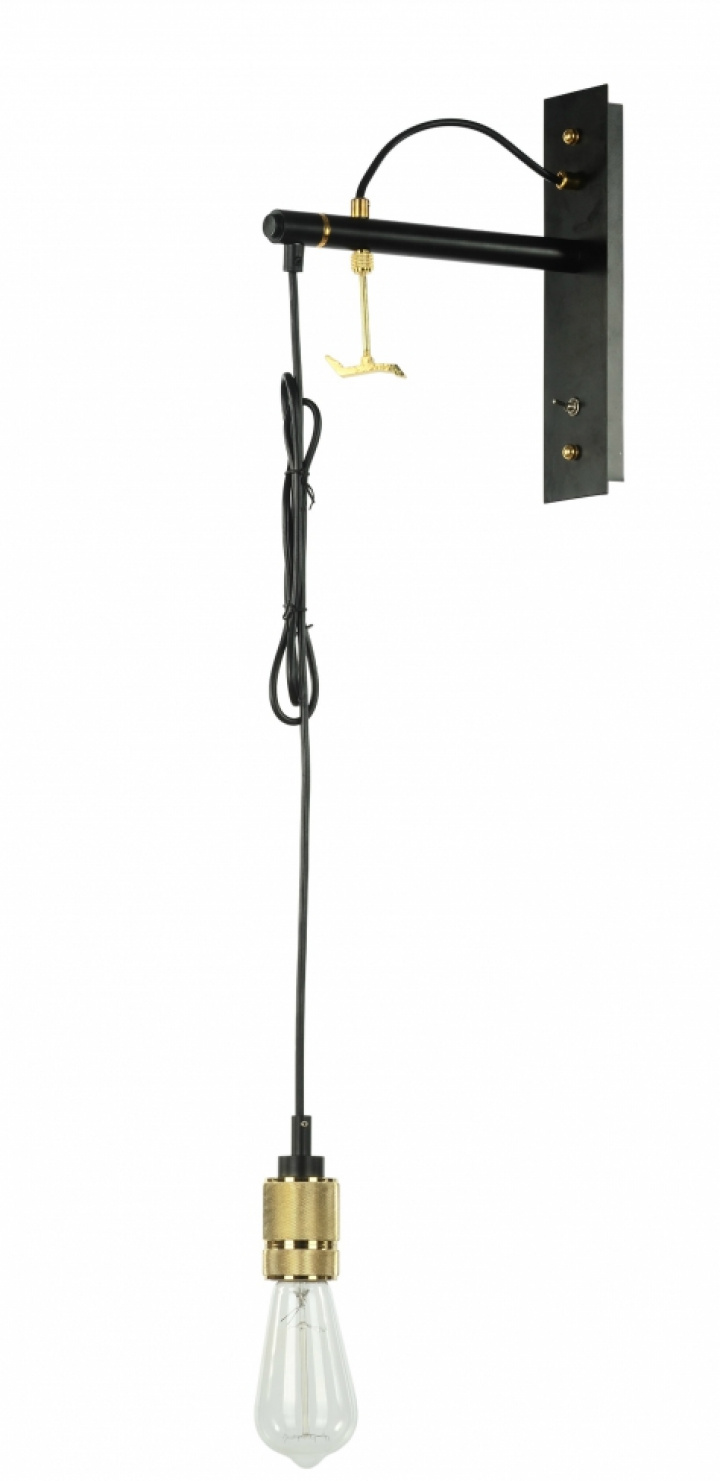 Vägglampa \'1 Cord\' - Mässing/Svart i gruppen Belysning / Lampor / Vägglampor hos Reforma (RH252)