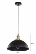 Taklampa kupol retro - Mässing och svart
