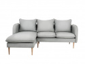 Divansoffa \'Posh\'- Platinagrå/Trä 3-sits