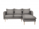 Divansoffa \'Posh\'- Stålgrå/Trä 3-sits