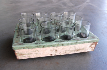 Vintage bricka - 12 glas