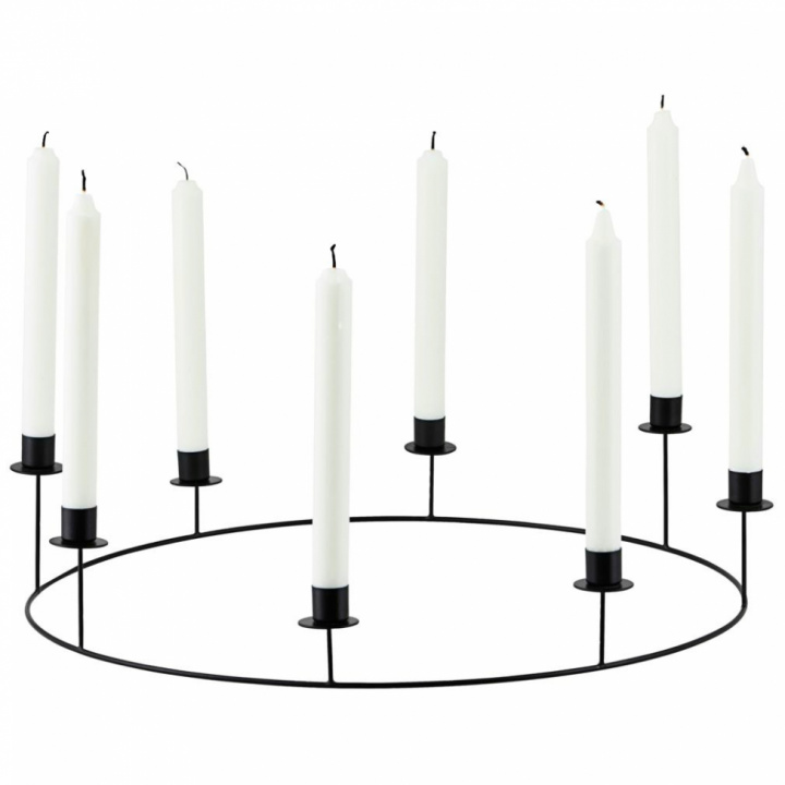 Ljusstake 'Ring' L - Svart