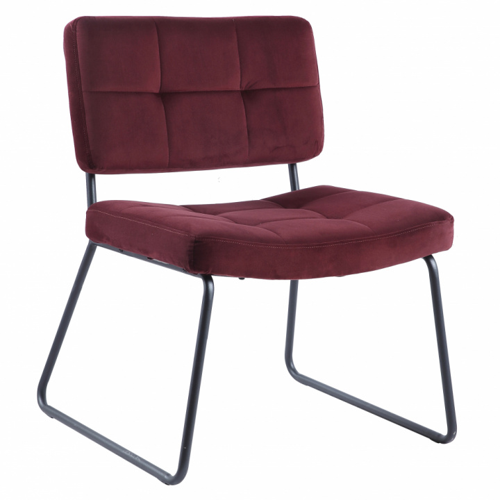 Fåtölj 'Kelly' - Burgundy/Sammet