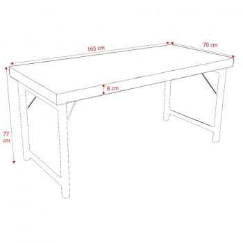 Fllbart matbord - Vitt 165x75cm