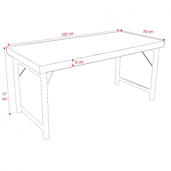 Fllbart matbord - Svart 165x75cm