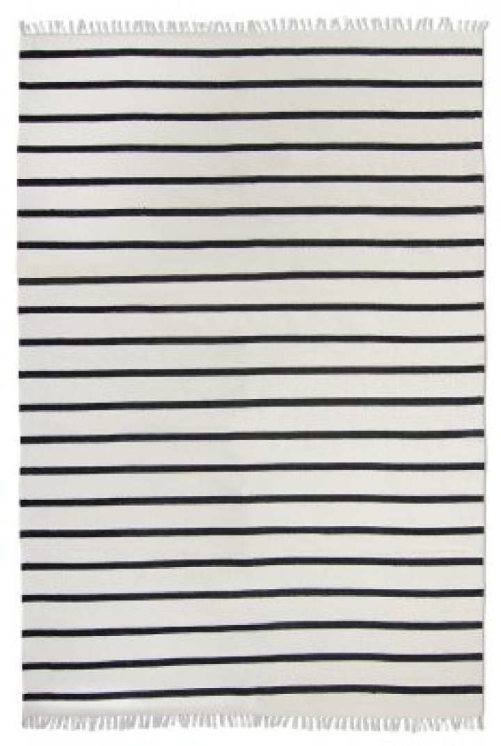 Bomullsmatta \'Helle\' 300x400cm - Vit/Svart i gruppen Inredning / Mattor / Vävda Mattor hos Reforma (V10188077)