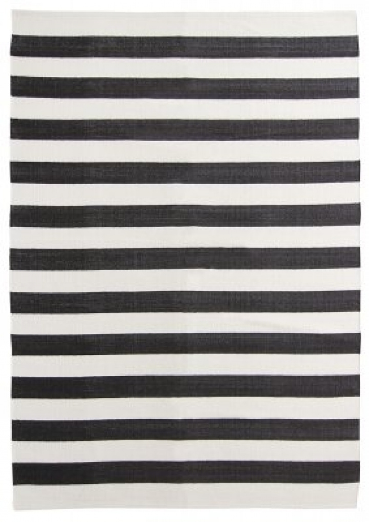 Bomullsmatta \'Nilo\' 80x200cm - Vit/Svart i gruppen Inredning / Mattor / Vävda Mattor hos Reforma (V10188119)