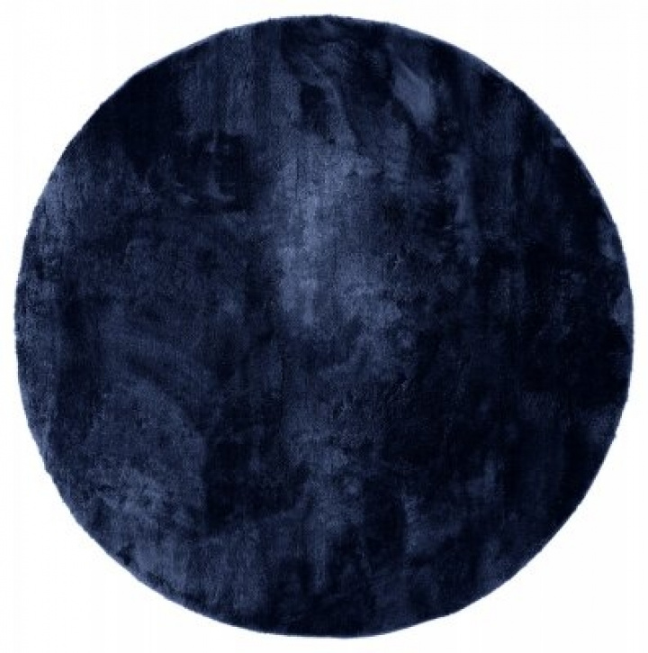 Rund Matta \'Aranga Super Soft\' 200cm - Mörkblå i gruppen Inredning / Mattor / Ryamattor hos Reforma (V10197692)
