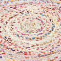 Rund matta \'Flätan\' 80cm - Vit/Multi