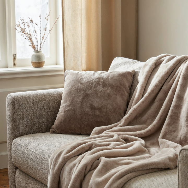 Pläd \'Aranga Super Soft Throw\' 130x170cm - Brun i gruppen Inredning / Textilier / Plädar & filtar hos Reforma (V10201571)