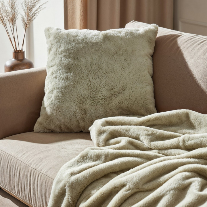 Pläd \'Aranga Super Soft Throw\' 130x170cm - Ljusgrön i gruppen Inredning / Textilier / Plädar & filtar hos Reforma (V10201572)