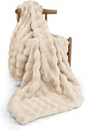 Pläd \'Aranga Bubble Throw\' 130x170cm - Beige