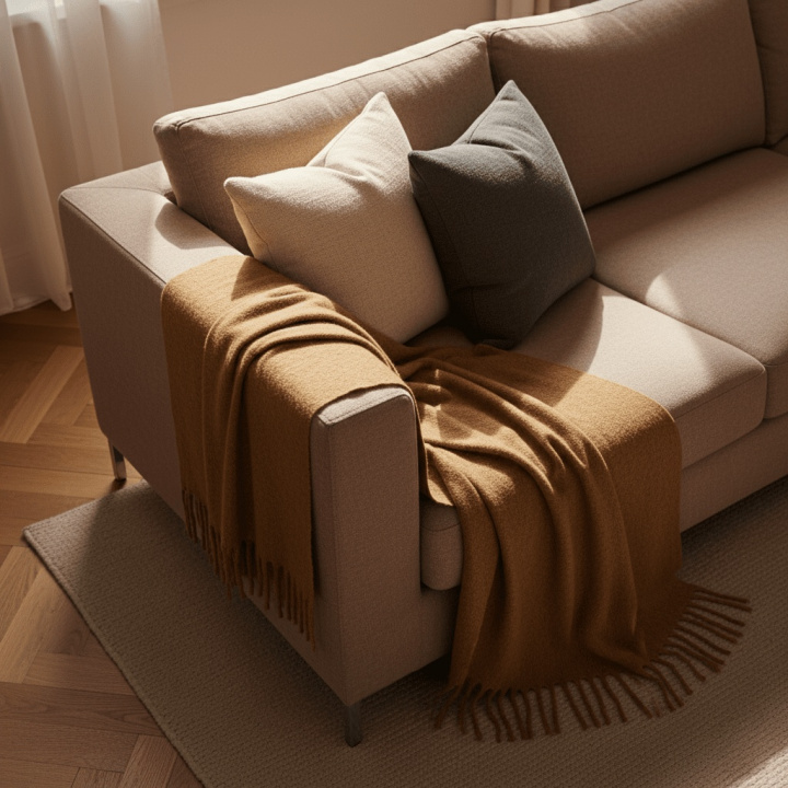 Pläd \'Samantha\' 130x170cm - Brun i gruppen Inredning / Textilier / Plädar & filtar hos Reforma (V10201724)