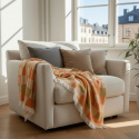 Pläd \'Audrey Check\' 130x170cm - Beige/gul/orange