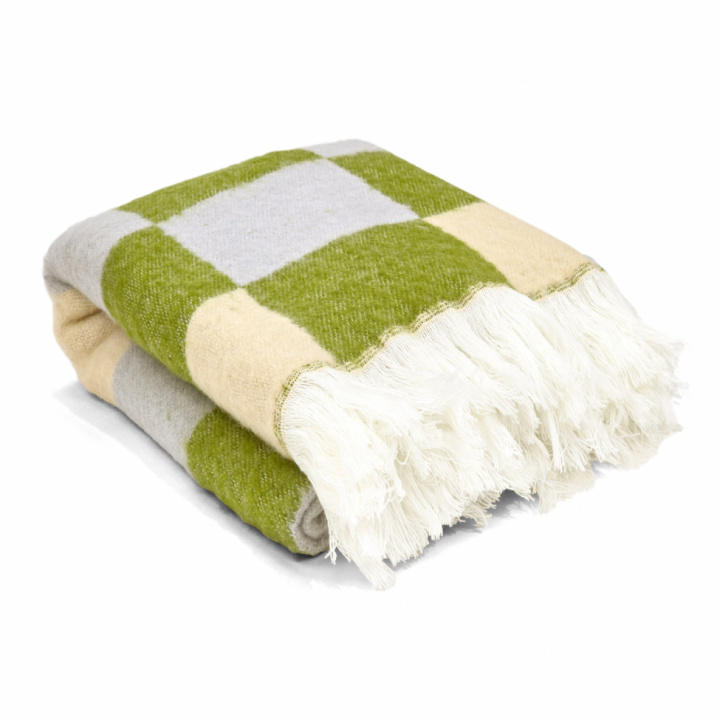 Pläd \'Audrey Check\' 130x170cm - Beige/grön/lila i gruppen Inredning / Textilier / Plädar & filtar hos Reforma (V10201736)