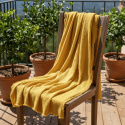 Muslinpläd \'Dorena\' 130x170cm - Gul