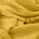 Muslinpläd \'Dorena\' 130x170cm - Gul