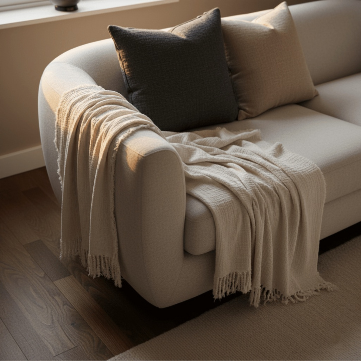 Muslinpläd \'Dorena\' 130x170cm - Grå i gruppen Inredning / Textilier / Plädar & filtar hos Reforma (V10201741)