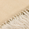 Bomullspläd \'Denisa Fishbone\' 130x170cm - Beige/vit